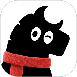 App 图标：戴红色围兜的小黑牛吉祥物
